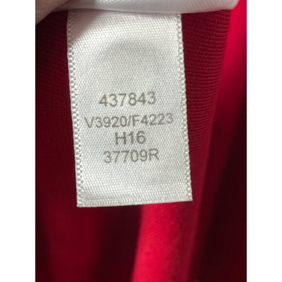 Lands End Red Fit & Flare Dress Midi Modest Large Jersey Knit Sleeve - Picture 5 of 5